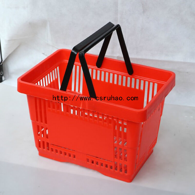 430*300*230mm RH-BPH21-1 21L Supermarket Plastic Shopping Basket For Sale