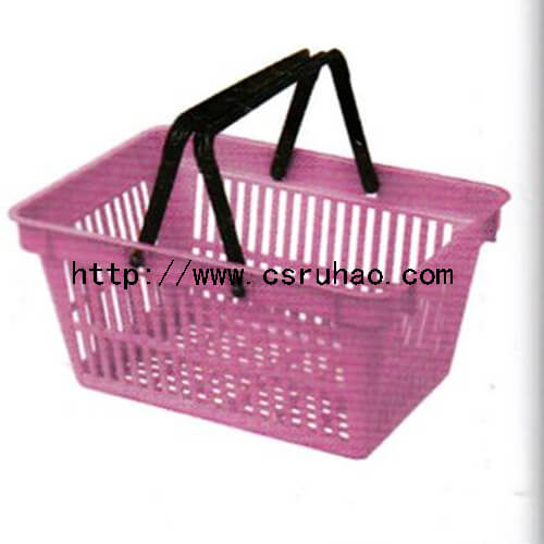 445*305*200mm 22L RH-BPH22-4 Supermarket Plastic Shopping Basket with Black handles